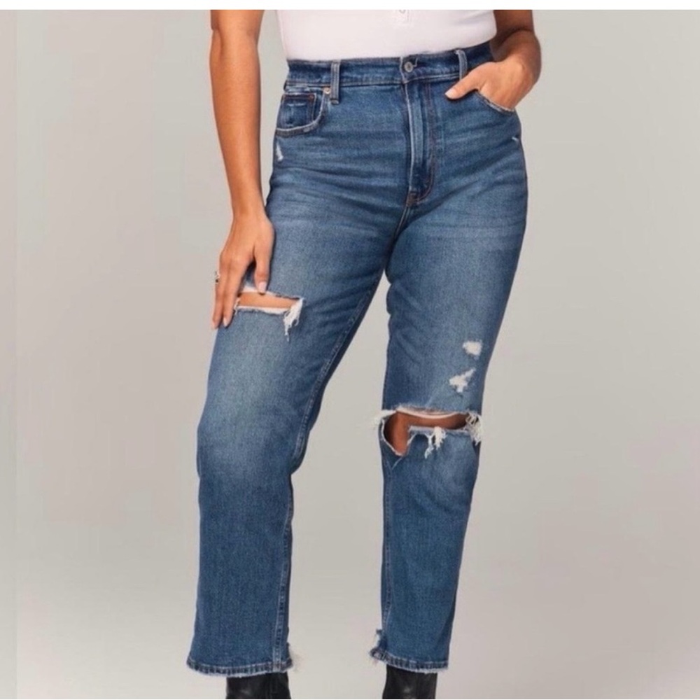 Abercrombie & Fitch Ultra High Rise Ankle Straight Jeans Curve Love Size 29